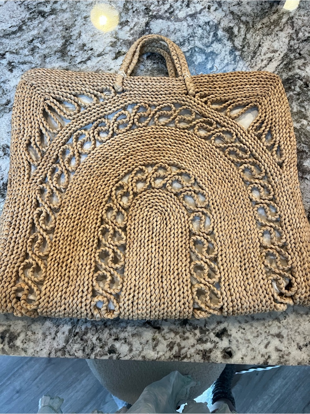 Vintage Woven Straw Tote Bag